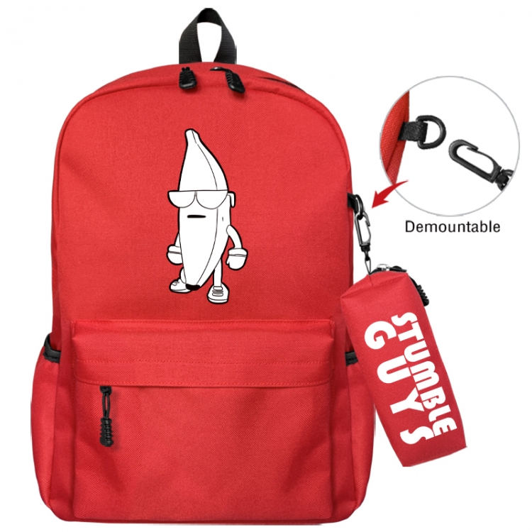 Fall Guys: Ultimate Knockout Animation backpack schoolbag+small pen bag school bag 43X35X12CM