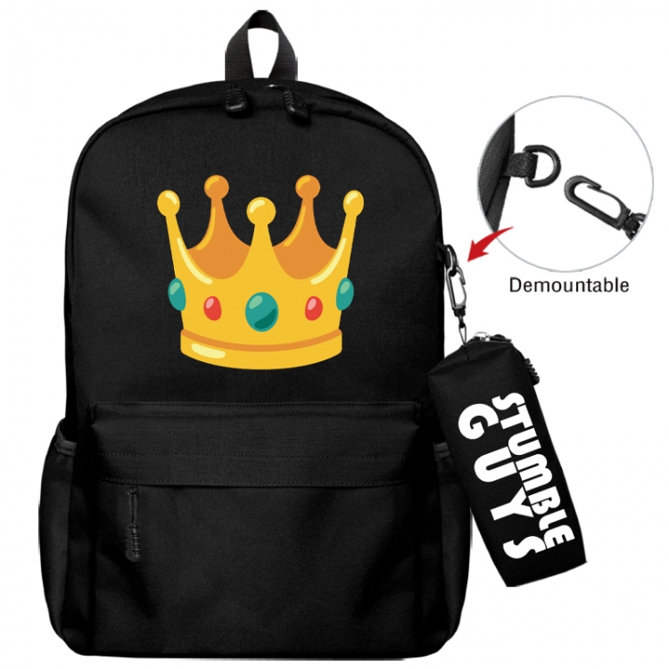 Fall Guys: Ultimate Knockout Animation backpack schoolbag+small pen bag school bag 43X35X12CM