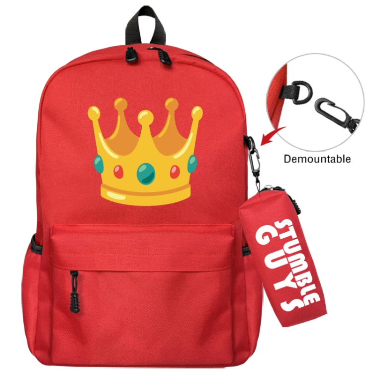 Fall Guys: Ultimate Knockout Animation backpack schoolbag+small pen bag school bag 43X35X12CM