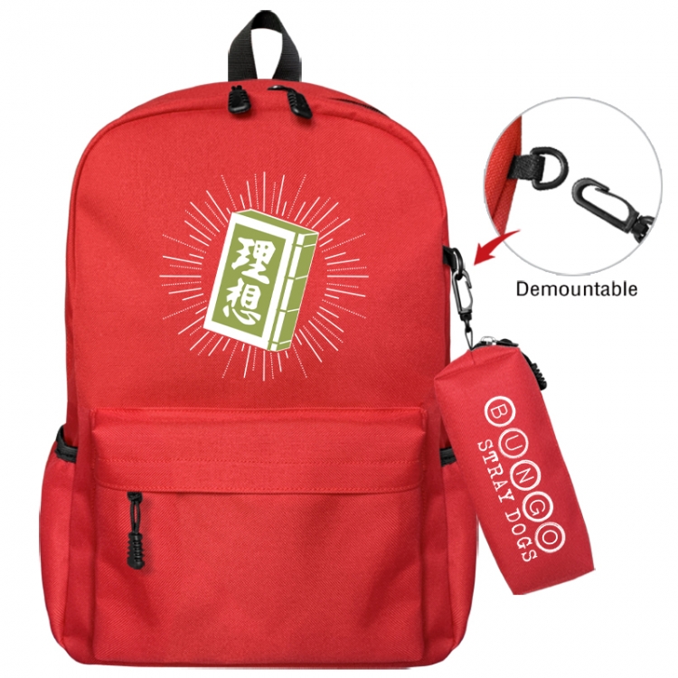Bungo Stray Dogs Animation backpack schoolbag+small pen bag school bag 43X35X12CM