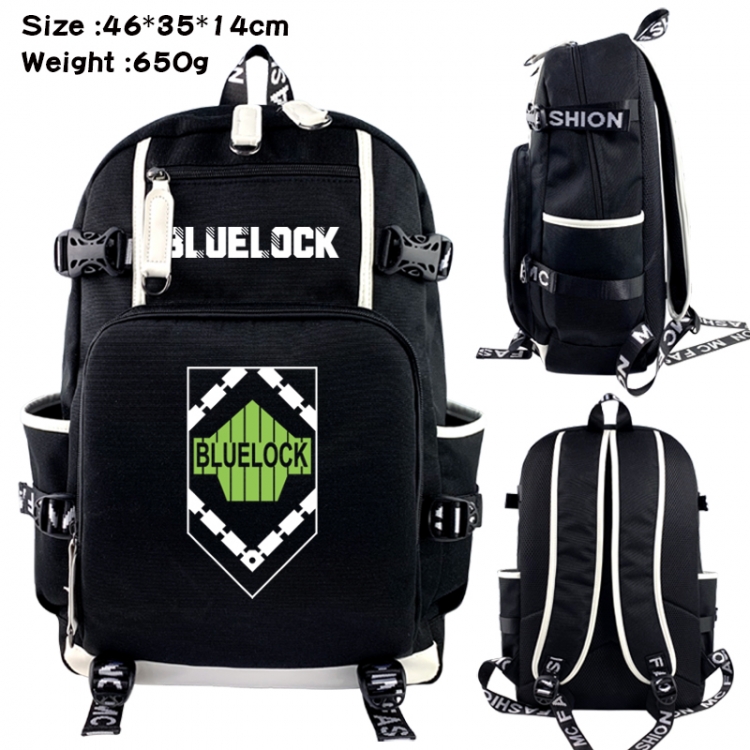 BLUE LOCK Data USB backpack Cartoon printed student backpack 46X35X14CM 650G