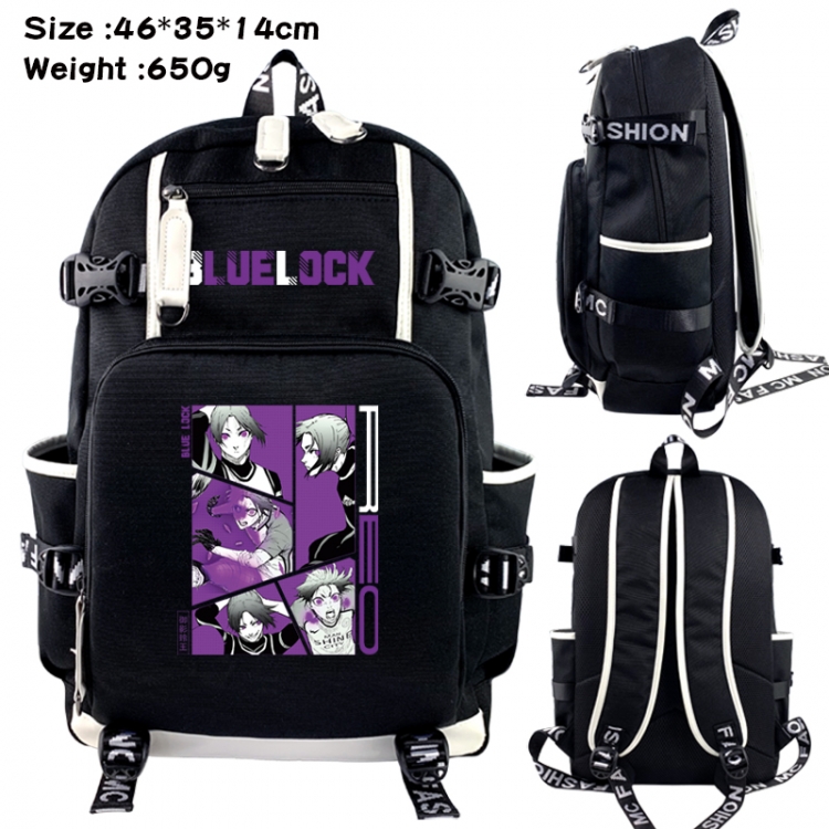 BLUE LOCK Data USB backpack Cartoon printed student backpack 46X35X14CM 650G