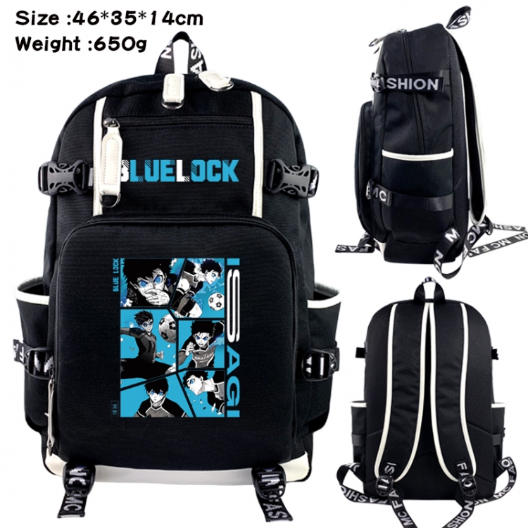 BLUE LOCK Data USB backpack Cartoon printed student backpack 46X35X14CM 650G