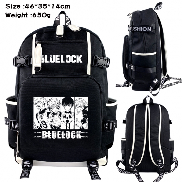 BLUE LOCK Data USB backpack Cartoon printed student backpack 46X35X14CM 650G