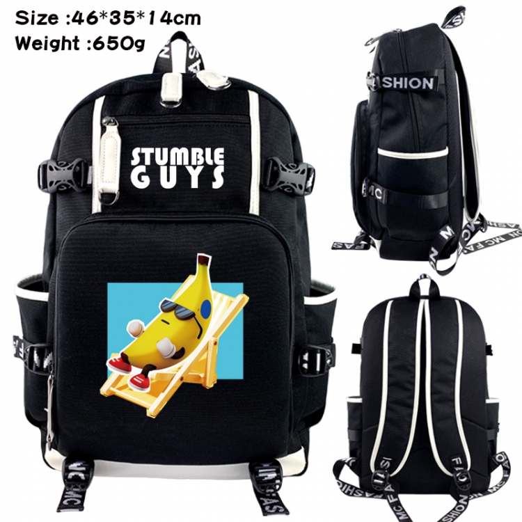 Fall Guys: Ultimate Knockout Data USB backpack Cartoon printed student backpack 46X35X14CM 650G