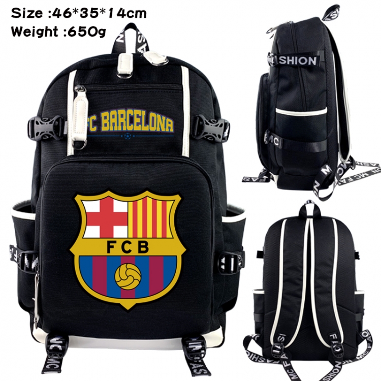 Football Data USB backpack Cartoon printed student backpack 46X35X14CM 650G