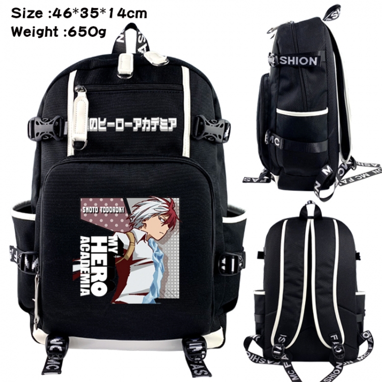 My Hero Academia Data USB backpack Cartoon printed student backpack 46X35X14CM 650G