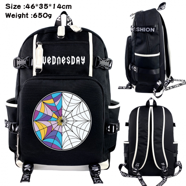 Wednesday Data USB backpack Cartoon printed student backpack 46X35X14CM 650G