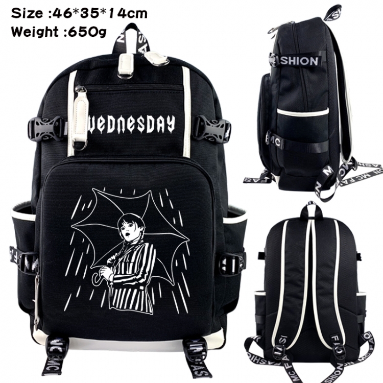 Wednesday Data USB backpack Cartoon printed student backpack 46X35X14CM 650G