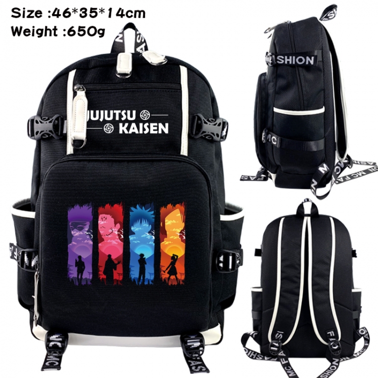 Jujutsu Kaisen  Data USB backpack Cartoon printed student backpack 46X35X14CM 650G