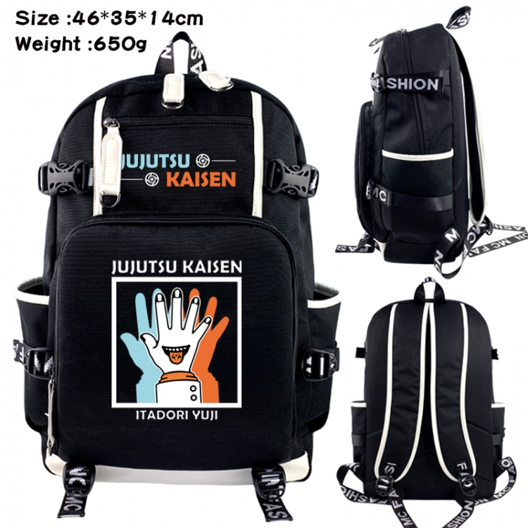 Jujutsu Kaisen  Data USB backpack Cartoon printed student backpack 46X35X14CM 650G