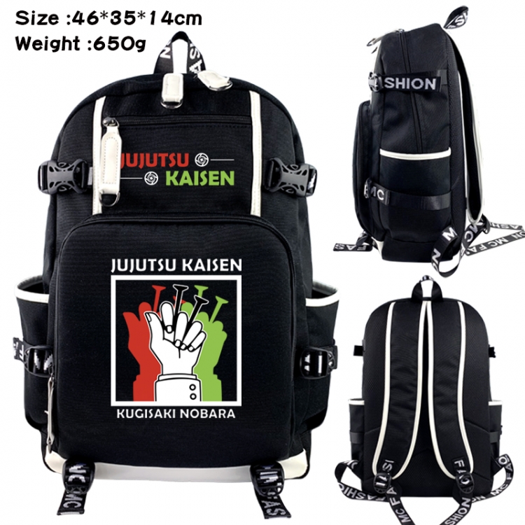 Jujutsu Kaisen  Data USB backpack Cartoon printed student backpack 46X35X14CM 650G