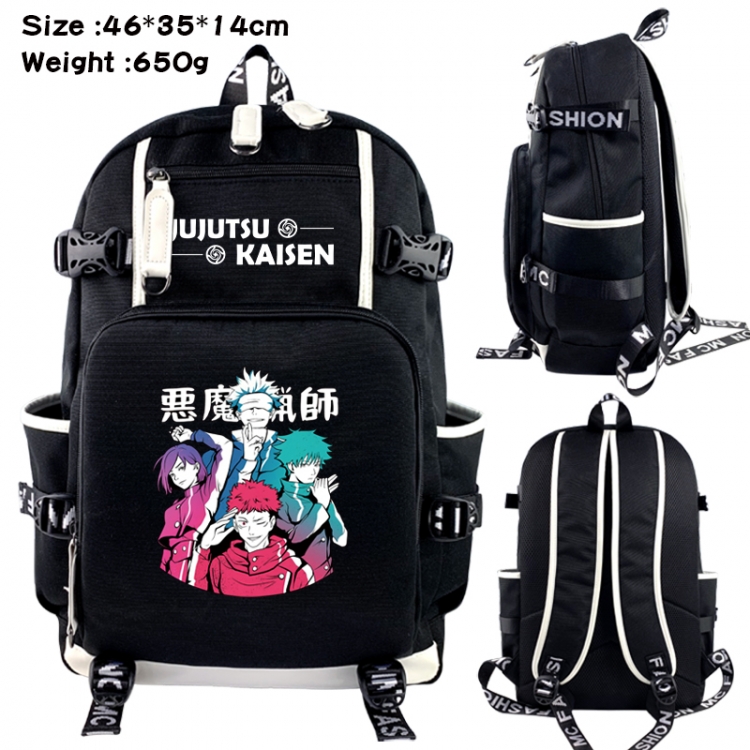 Jujutsu Kaisen  Data USB backpack Cartoon printed student backpack 46X35X14CM 650G