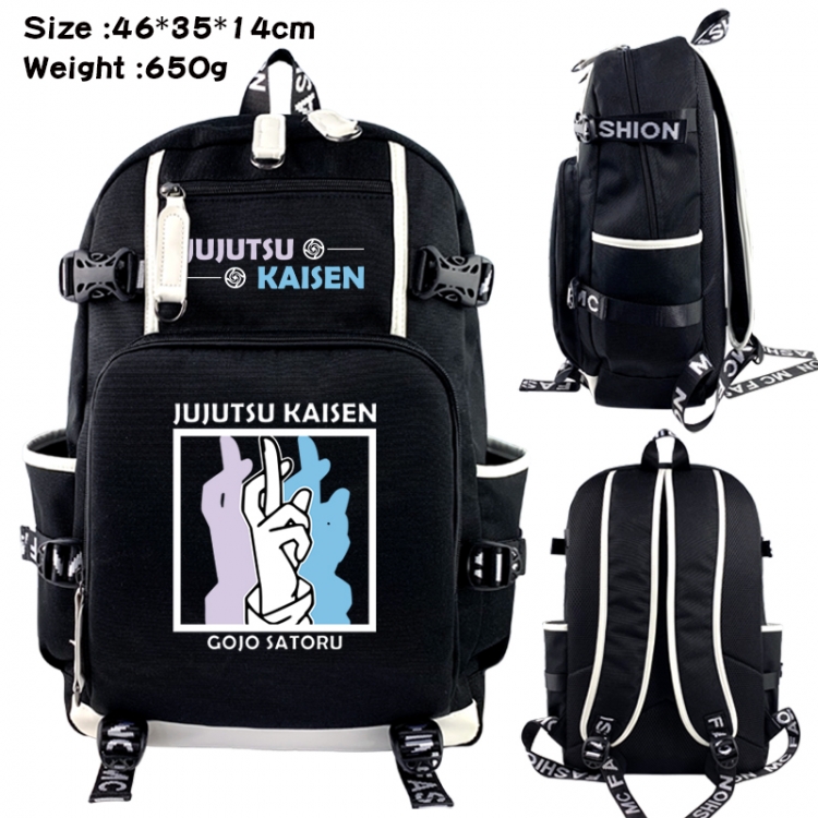 Jujutsu Kaisen  Data USB backpack Cartoon printed student backpack 46X35X14CM 650G