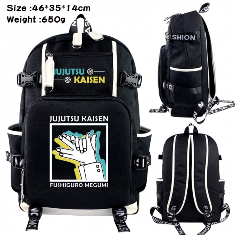 Jujutsu Kaisen  Data USB backpack Cartoon printed student backpack 46X35X14CM 650G