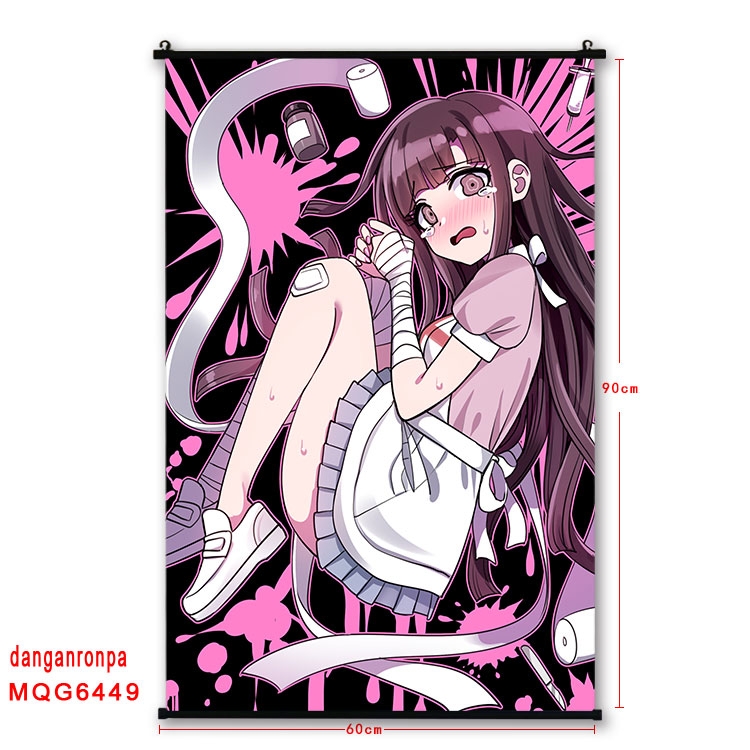 Dangan-Ronpa Anime black Plastic rod Cloth painting Wall Scroll 60X90CM MQG-6449