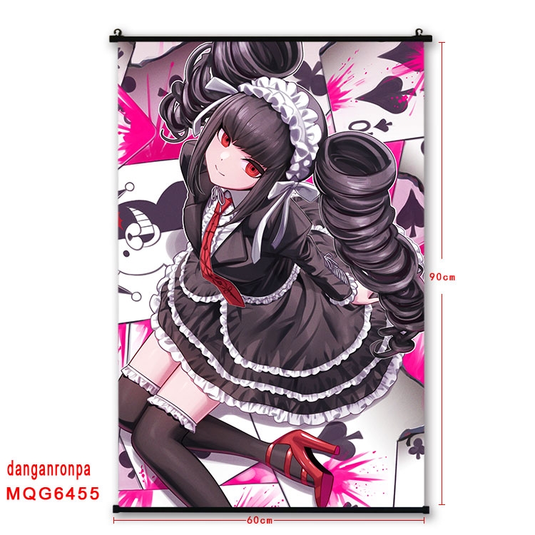 Dangan-Ronpa Anime black Plastic rod Cloth painting Wall Scroll 60X90CM MQG-6455