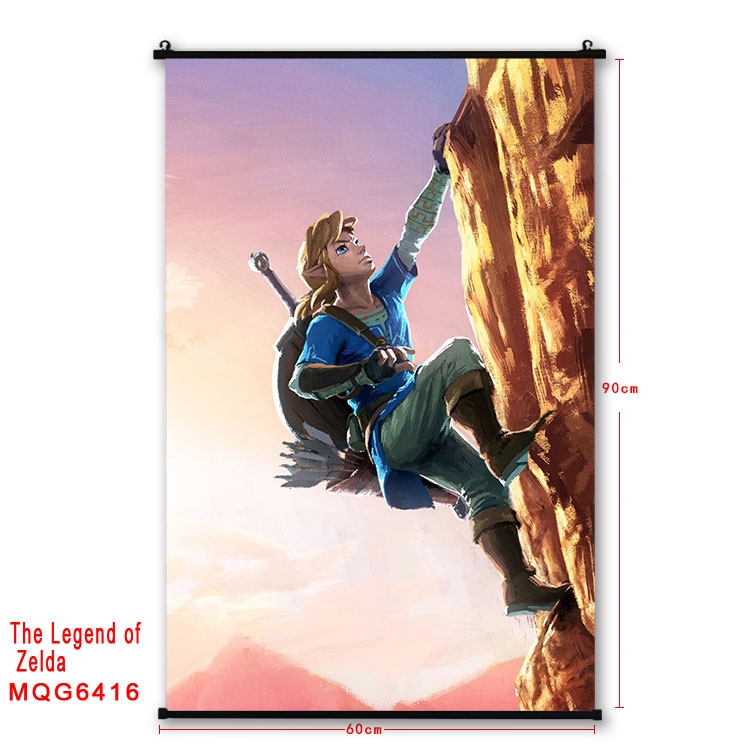 The Legend of Zelda Anime black Plastic rod Cloth painting Wall Scroll 60X90CM  MQG-6416