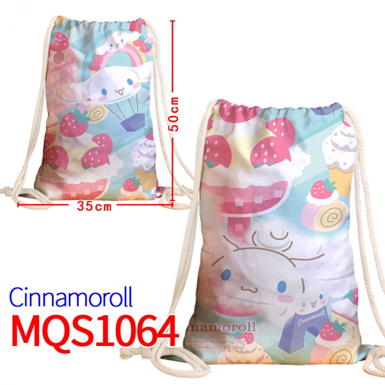 Cinnamoroll Canvas drawstring pocket backpack 50x35cm MQS-1064