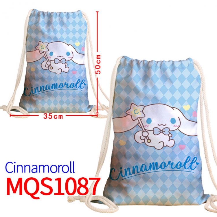 Cinnamoroll Canvas drawstring pocket backpack 50x35cm  MQS-1087