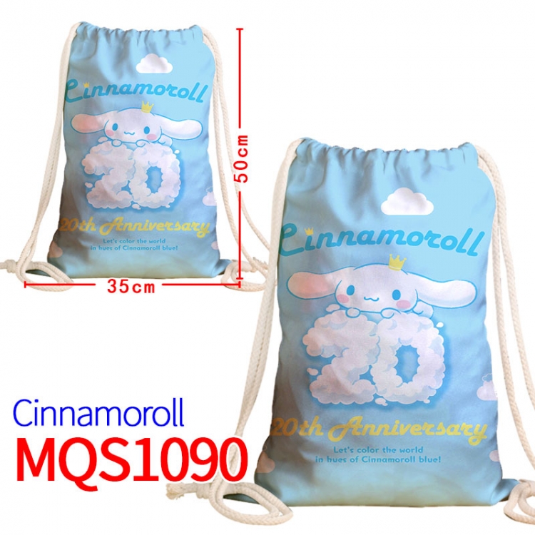 Cinnamoroll Canvas drawstring pocket backpack 50x35cm  MQS-1090