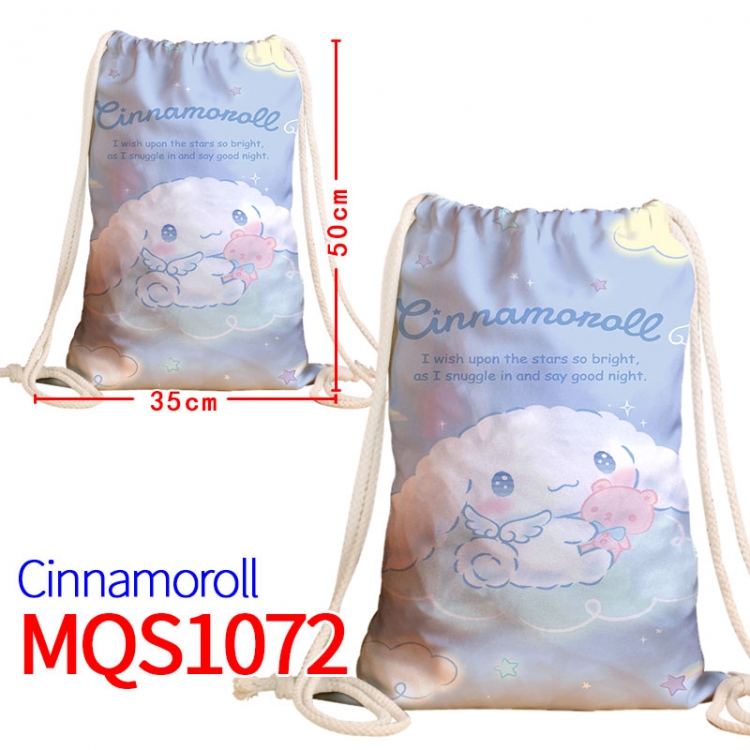 Cinnamoroll Canvas drawstring pocket backpack 50x35cm MQS-1072