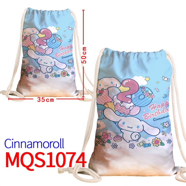 Cinnamoroll Canvas drawstring pocket backpack 50x35cm MQS-1074