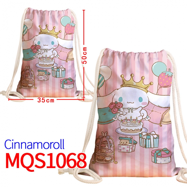 Cinnamoroll Canvas drawstring pocket backpack 50x35cm MQS-1068