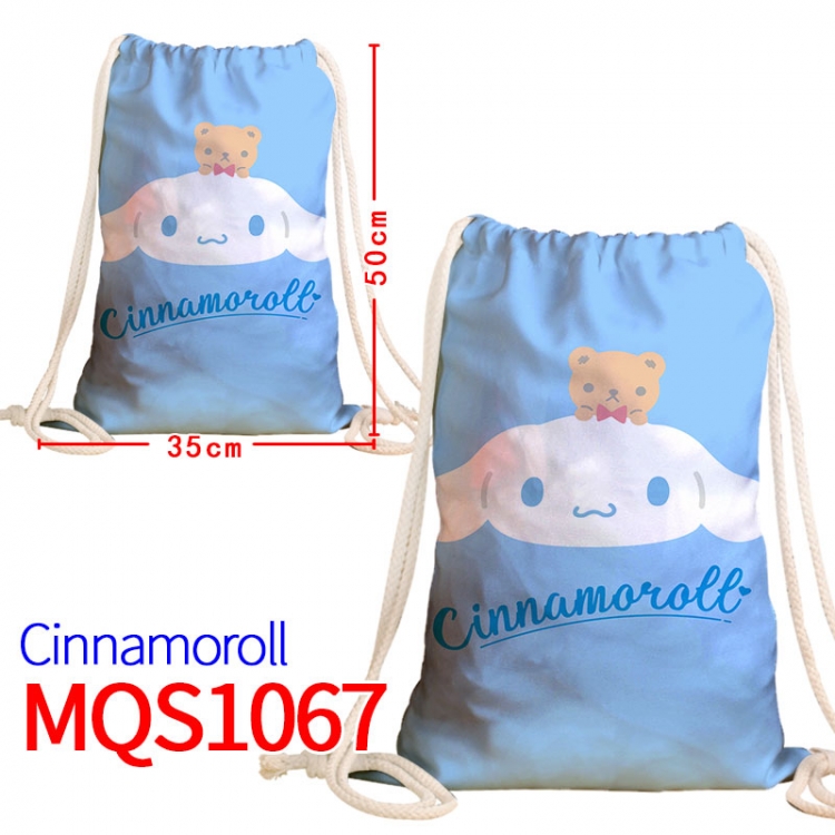 Cinnamoroll Canvas drawstring pocket backpack 50x35cm MQS-1067