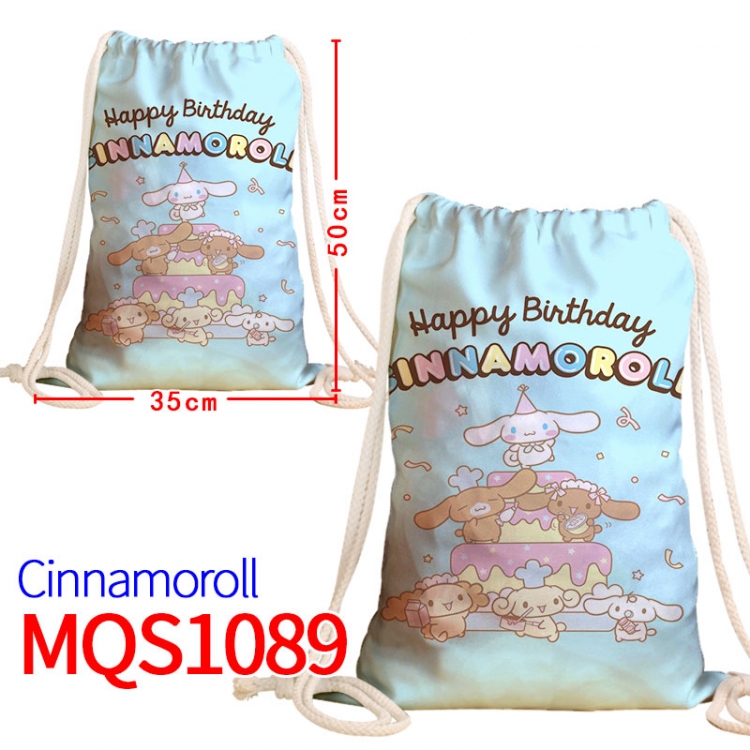 Cinnamoroll Canvas drawstring pocket backpack 50x35cm MQS-1089