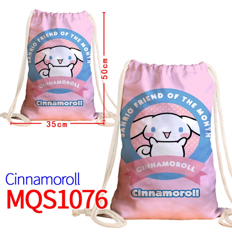 Cinnamoroll Canvas drawstring pocket backpack 50x35cm  MQS-1076
