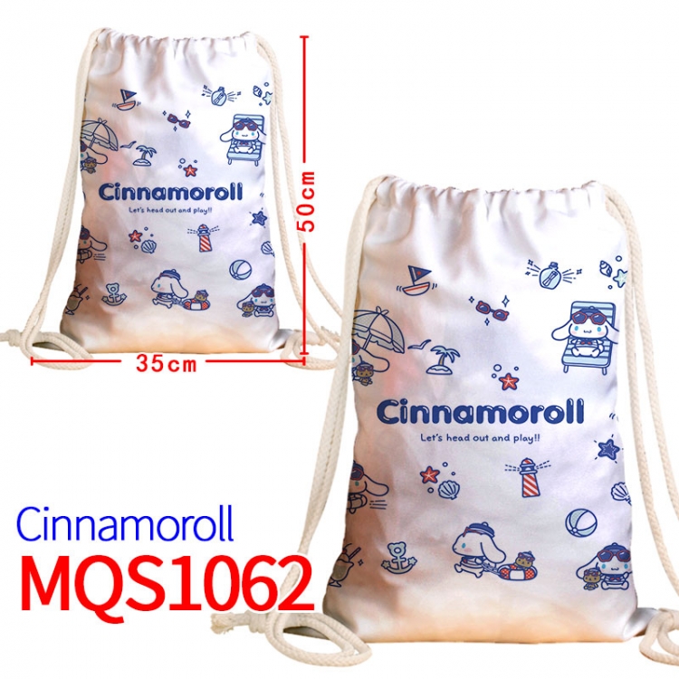 Cinnamoroll Canvas drawstring pocket backpack 50x35cm  MQS-1062