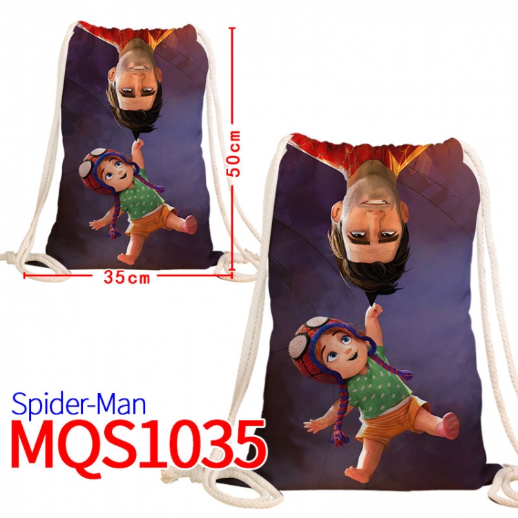 Spiderman Canvas drawstring pocket backpack 50x35cm MQS-1035