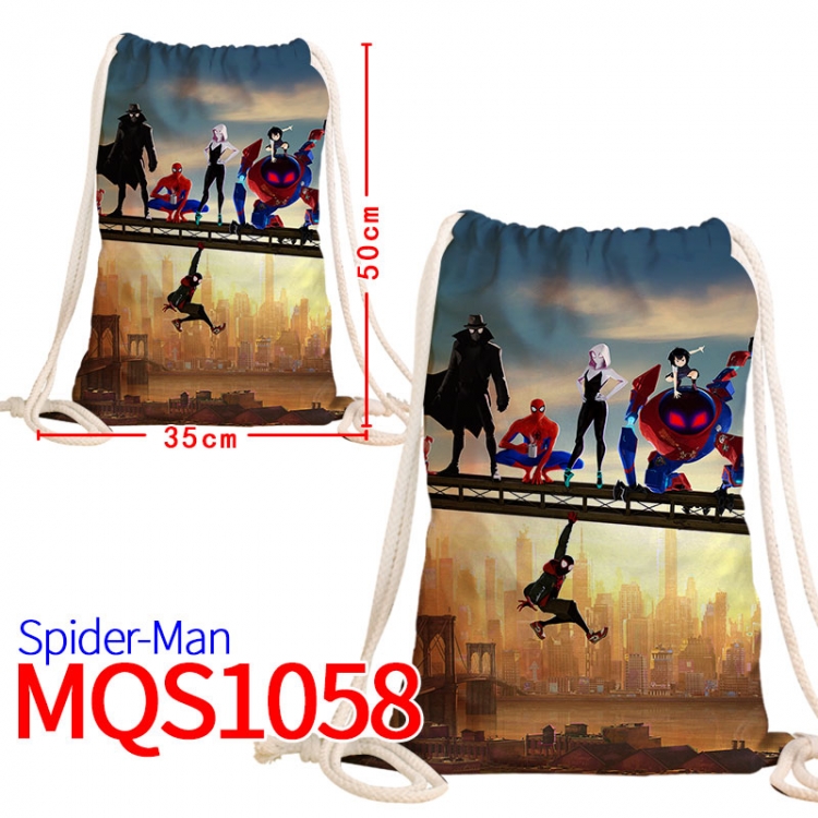 Spiderman Canvas drawstring pocket backpack 50x35cm MQS-1058
