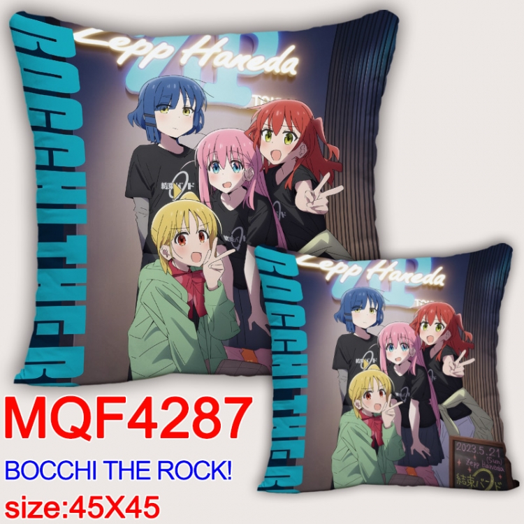 Bocchi the Rock Anime square full-color pillow cushion 45X45CM NO FILLING MQF-4287