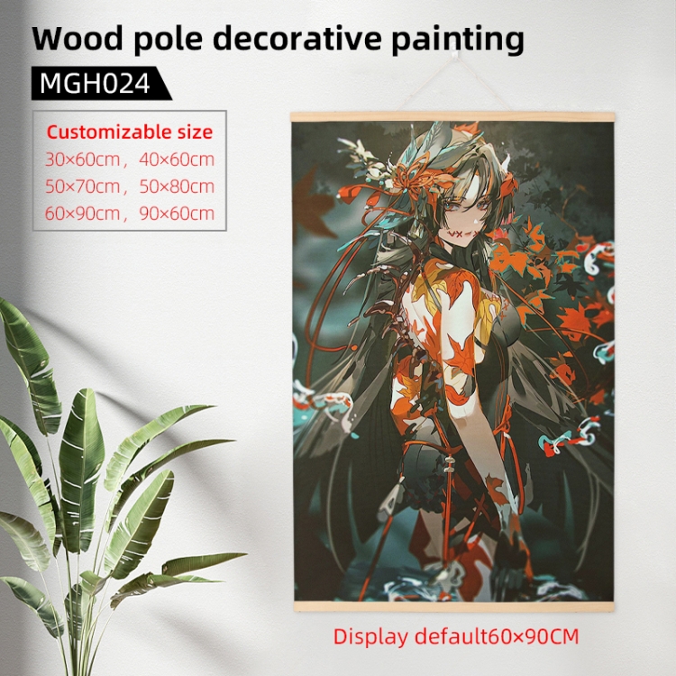 Onmyoji Anime wooden pole decorative painting 40X60cm  MGH024