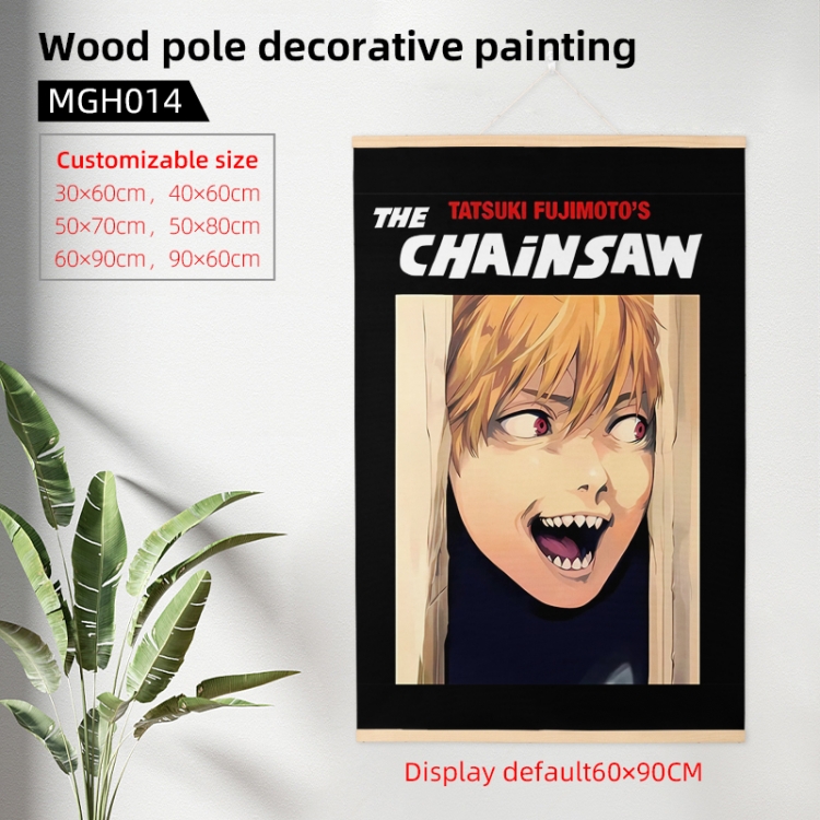 Chainsaw man Anime wooden pole decorative painting 40X60cm MGH014