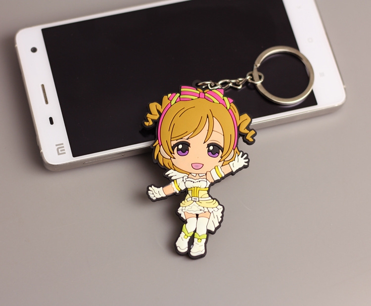 Lovelive Anime peripheral double-sided soft rubber keychain PVC pendant 6-8cm price for 5 pcs