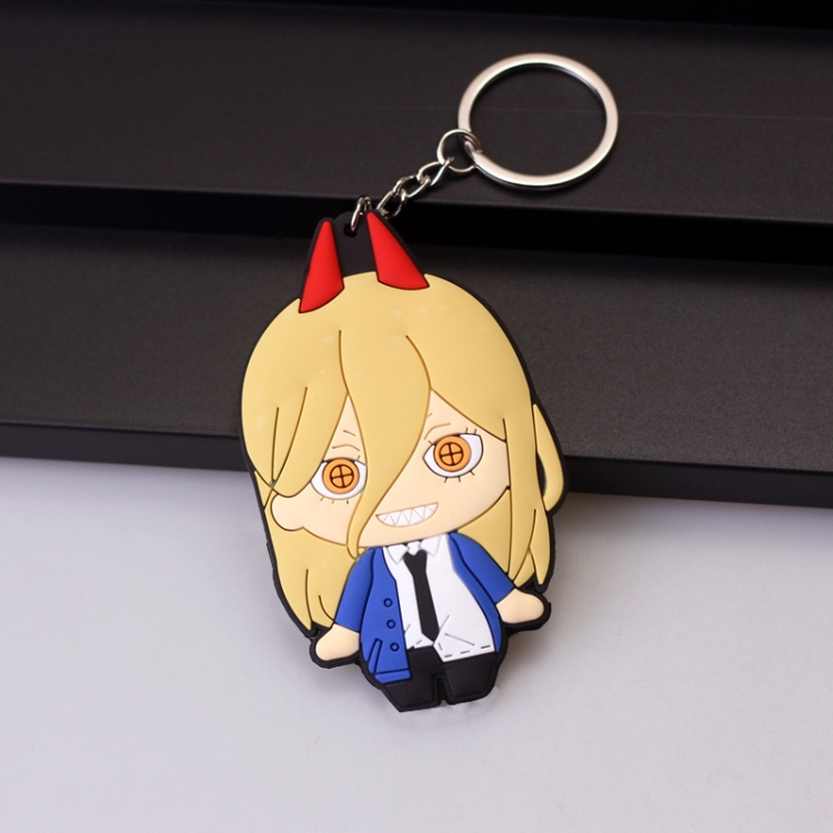 Chainsaw man Anime peripheral double-sided soft rubber keychain PVC pendant 6-8cm price for 5 pcs