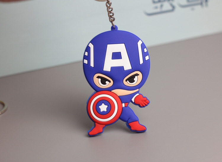 The avengers allianc Anime peripheral double-sided soft rubber keychain PVC pendant 6-8cm price for 5 pcs