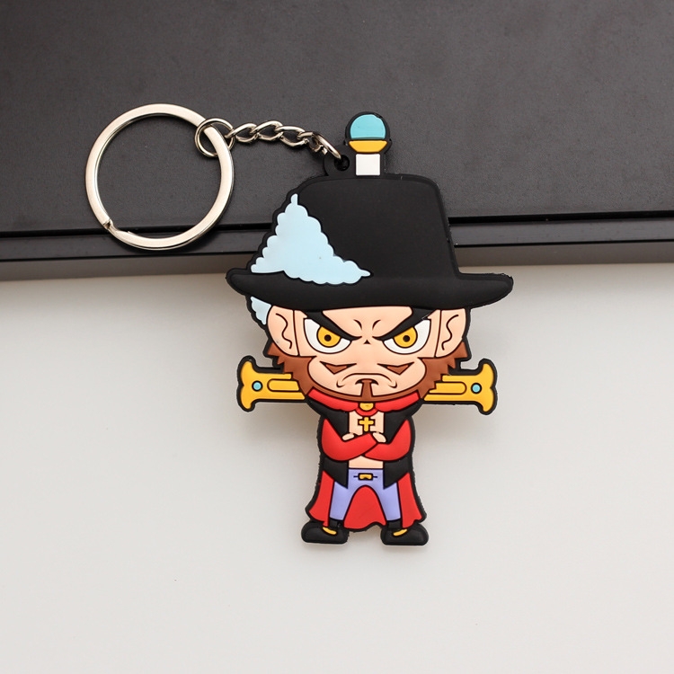 One Piece Anime peripheral double-sided soft rubber keychain PVC pendant 6-8cm price for 5 pcs
