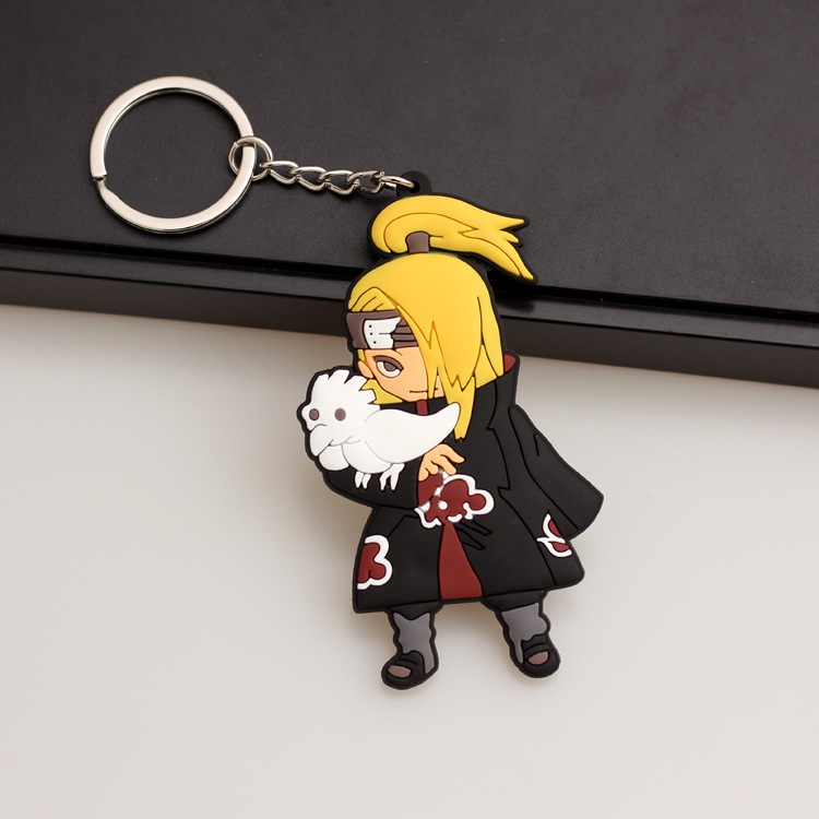 Naruto Anime peripheral double-sided soft rubber keychain PVC pendant 6-8cm price for 5 pcs