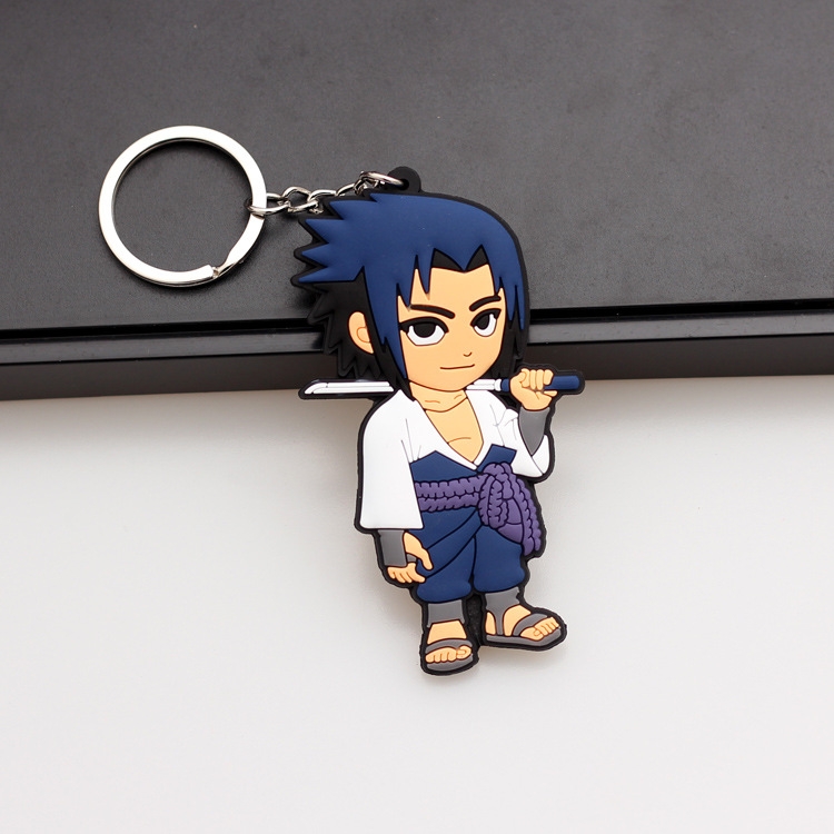 Naruto Anime peripheral double-sided soft rubber keychain PVC pendant 6-8cm price for 5 pcs