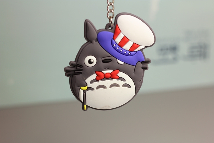 TOTORO Anime peripheral double-sided soft rubber keychain PVC pendant 6-8cm price for 5 pcs