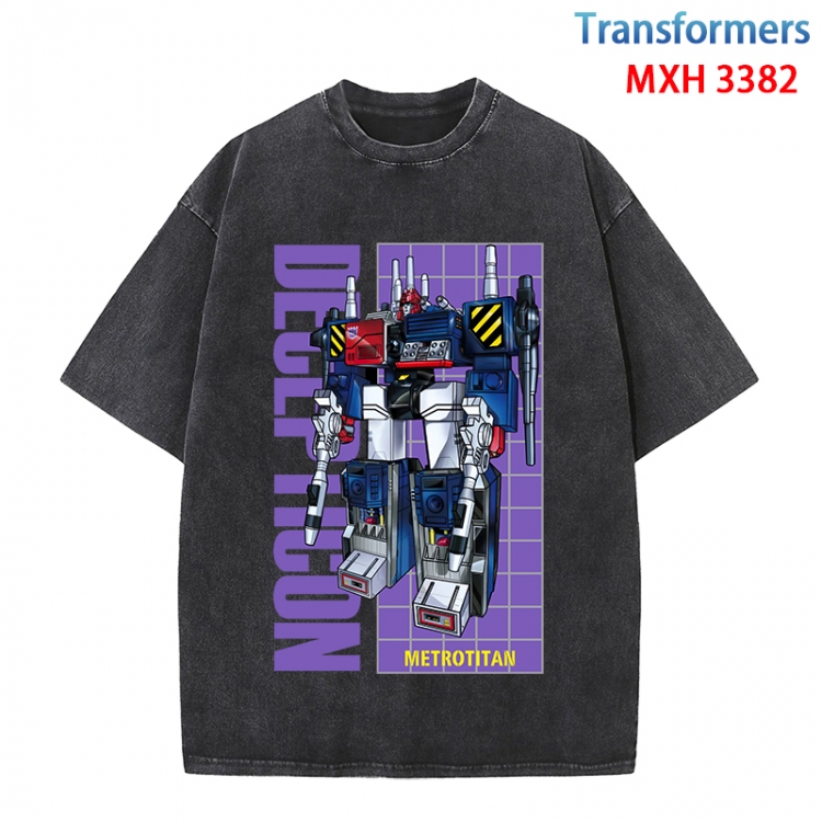 Transformers Anime peripheral pure cotton washed and worn T-shirt from S to 4XL MXH-3382