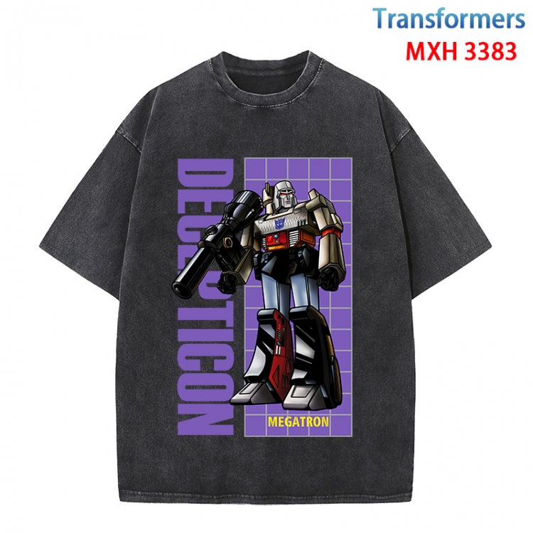 Transformers Anime peripheral pure cotton washed and worn T-shirt from S to 4XL MXH-3383