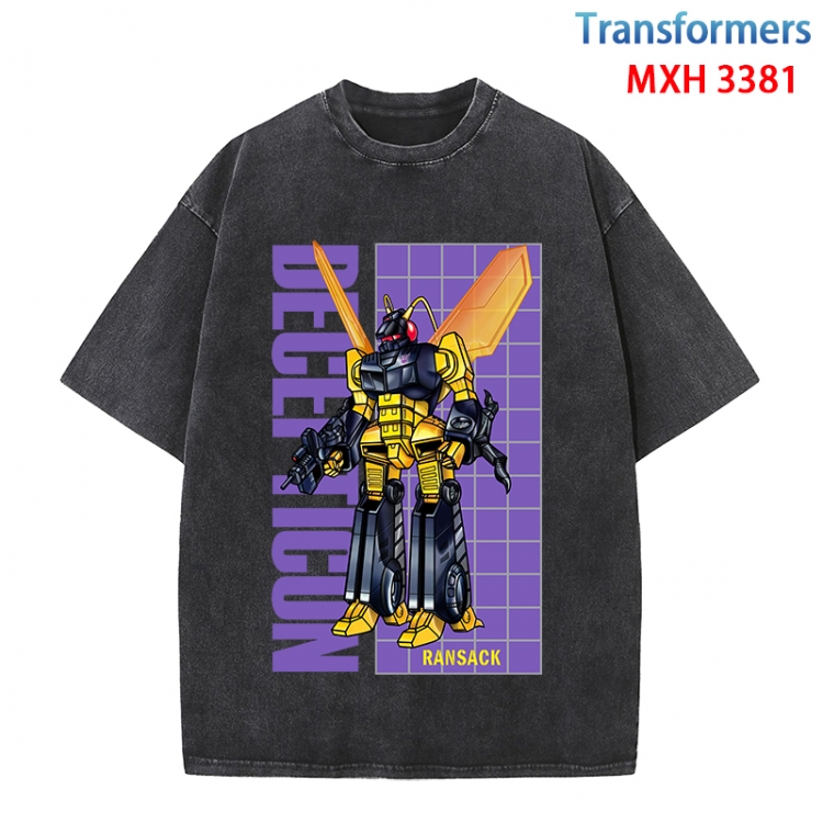Transformers Anime peripheral pure cotton washed and worn T-shirt from S to 4XL MXH-3381