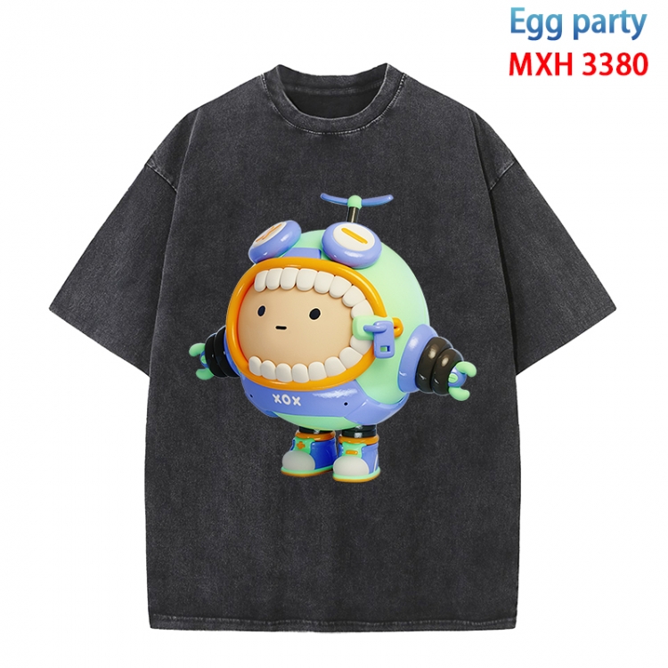 Egg Party Anime peripheral pure cotton washed and worn T-shirt from S to 4XL MXH-3380