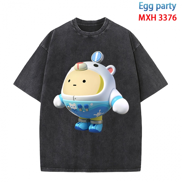 Egg Party Anime peripheral pure cotton washed and worn T-shirt from S to 4XL  MXH-3376