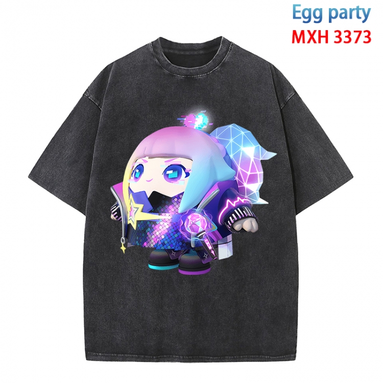 Egg Party Anime peripheral pure cotton washed and worn T-shirt from S to 4XL  MXH-3373